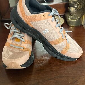 On Running Women's Coral and Gray Athletic Shoes